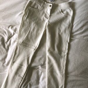 Emerson Fry distressed white ankle jeans
